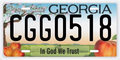 GA license plate CGG0518