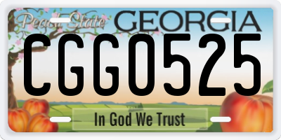 GA license plate CGG0525