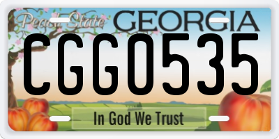 GA license plate CGG0535