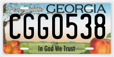 GA license plate CGG0538