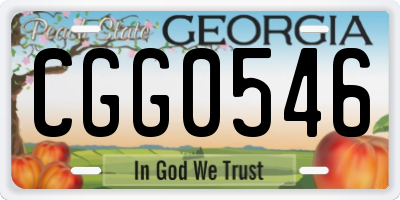 GA license plate CGG0546