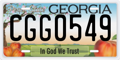 GA license plate CGG0549