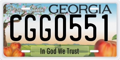 GA license plate CGG0551