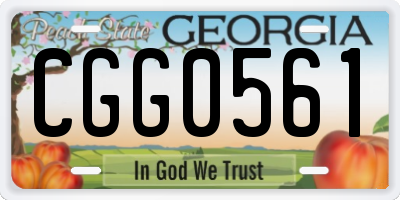 GA license plate CGG0561
