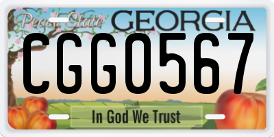 GA license plate CGG0567