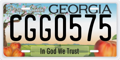 GA license plate CGG0575