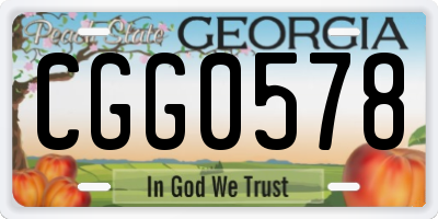 GA license plate CGG0578
