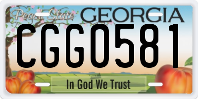 GA license plate CGG0581