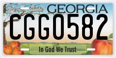 GA license plate CGG0582