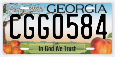 GA license plate CGG0584