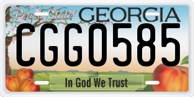 GA license plate CGG0585