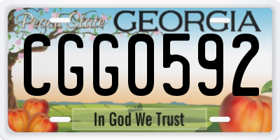 GA license plate CGG0592