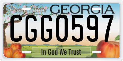 GA license plate CGG0597
