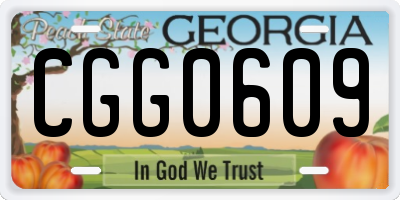GA license plate CGG0609