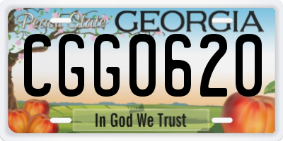 GA license plate CGG0620