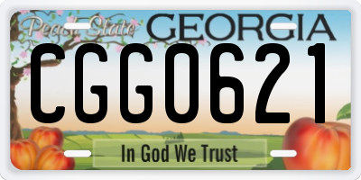 GA license plate CGG0621
