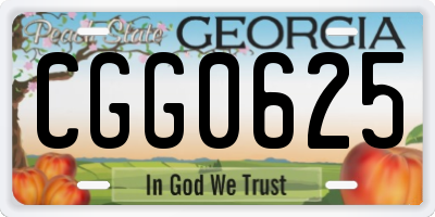 GA license plate CGG0625