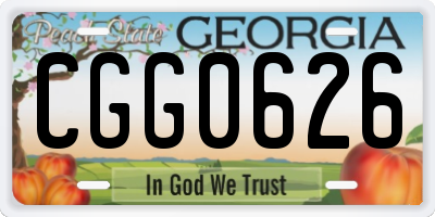 GA license plate CGG0626