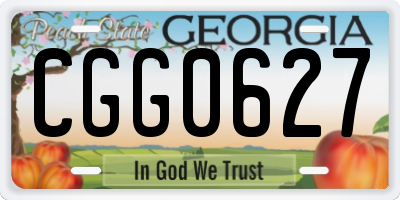 GA license plate CGG0627