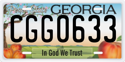 GA license plate CGG0633