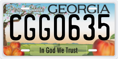 GA license plate CGG0635