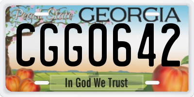 GA license plate CGG0642