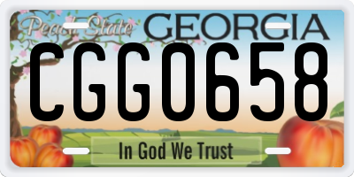 GA license plate CGG0658
