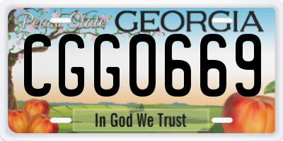 GA license plate CGG0669