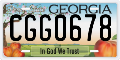 GA license plate CGG0678
