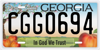 GA license plate CGG0694