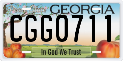 GA license plate CGG0711