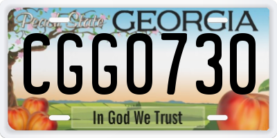 GA license plate CGG0730