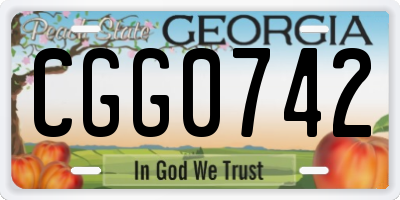 GA license plate CGG0742