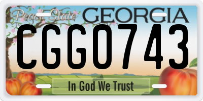 GA license plate CGG0743