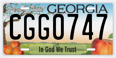GA license plate CGG0747