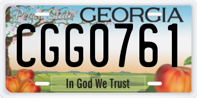 GA license plate CGG0761
