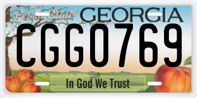 GA license plate CGG0769