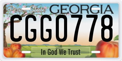 GA license plate CGG0778