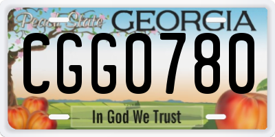 GA license plate CGG0780