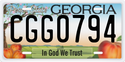 GA license plate CGG0794