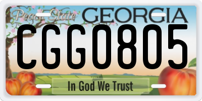 GA license plate CGG0805