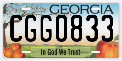 GA license plate CGG0833