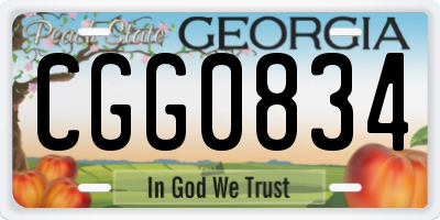 GA license plate CGG0834