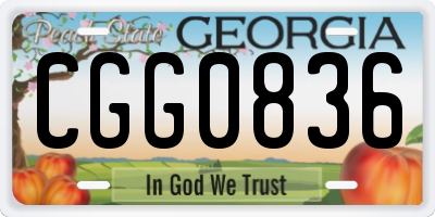 GA license plate CGG0836