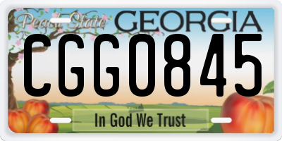 GA license plate CGG0845