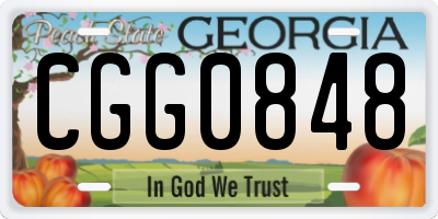 GA license plate CGG0848