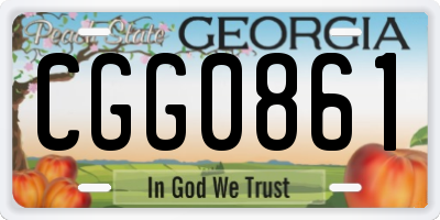 GA license plate CGG0861