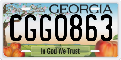 GA license plate CGG0863
