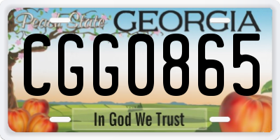 GA license plate CGG0865