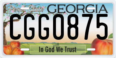 GA license plate CGG0875